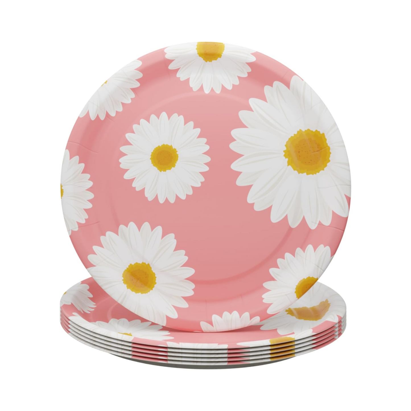 Blue Orchards Daisy Party Plates and Napkins (52 pieces for 16 Guests)