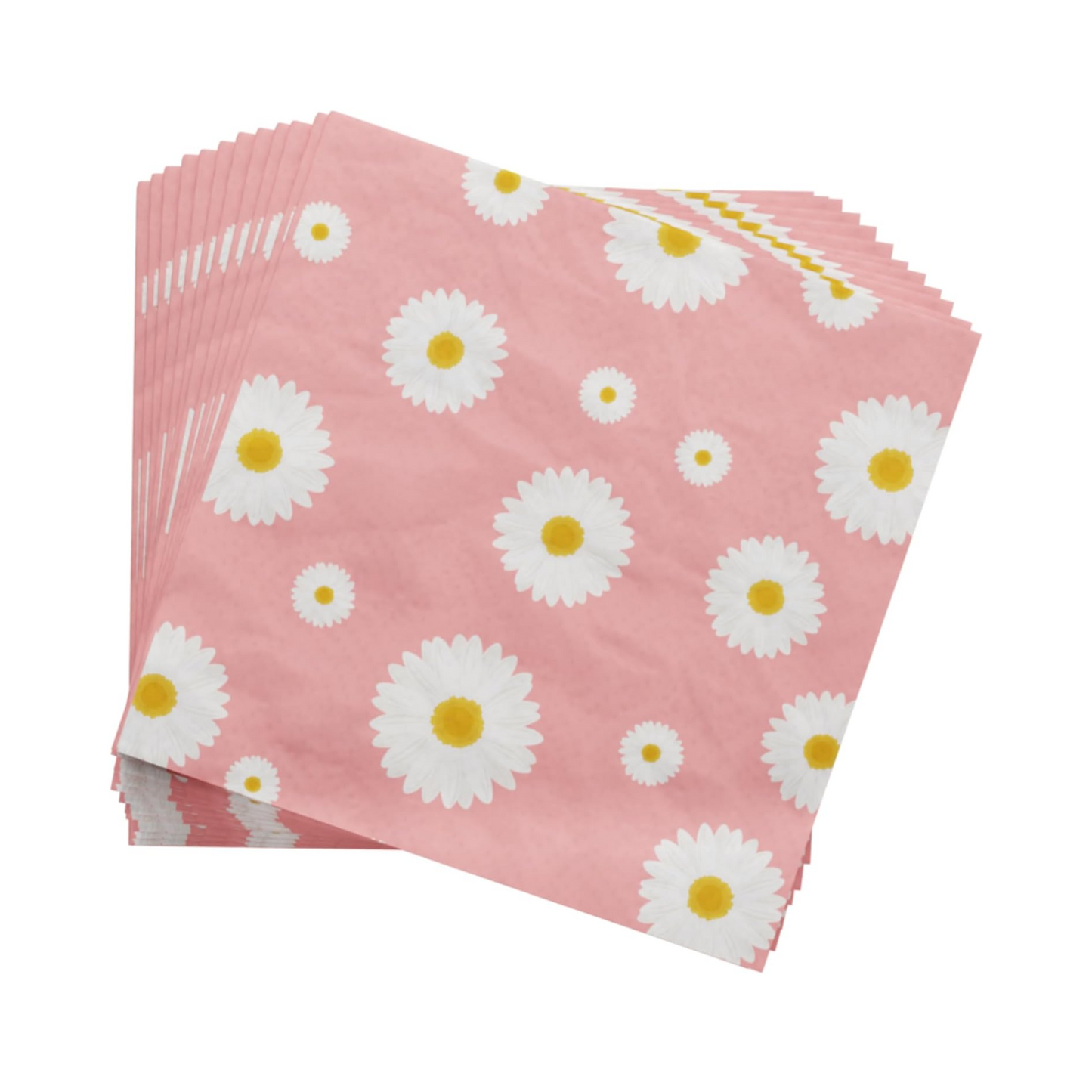 Blue Orchards Daisy Party Plates and Napkins (52 pieces for 16 Guests)