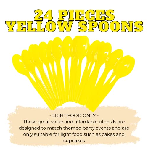 Yellow Plastic Spoons (24 Pack)