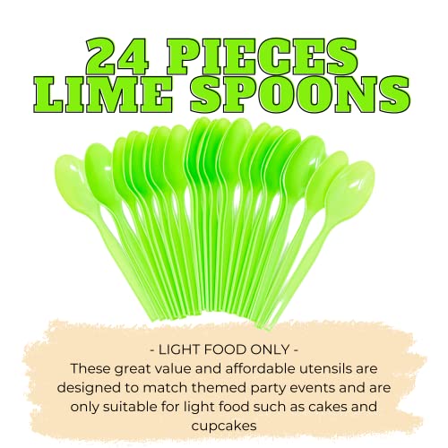 Lime Plastic Spoons (24 Pack)