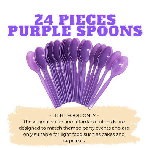 Purple Plastic Spoons (24 Pack)