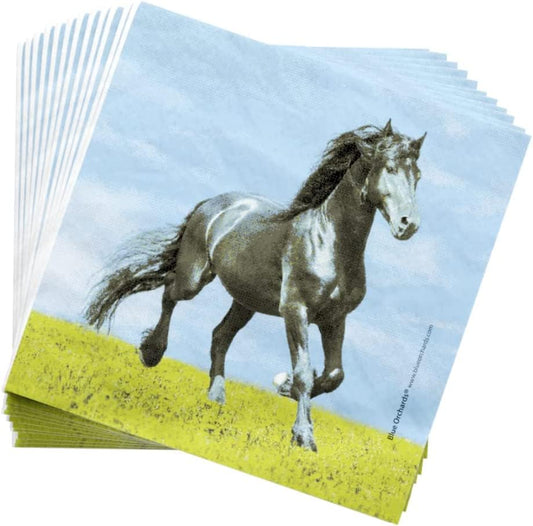 Blue Orchards Horse Lunch Napkins (100 Pieces)