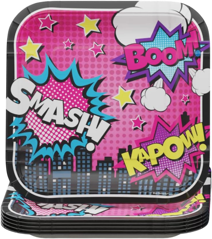 Superhero Girl Value Party Supplies Pack (60 Pieces for 16 Guests)