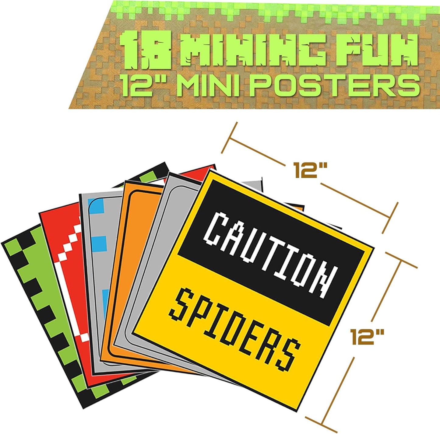 18 Pieces Mining Fun 12"x12" Cutouts