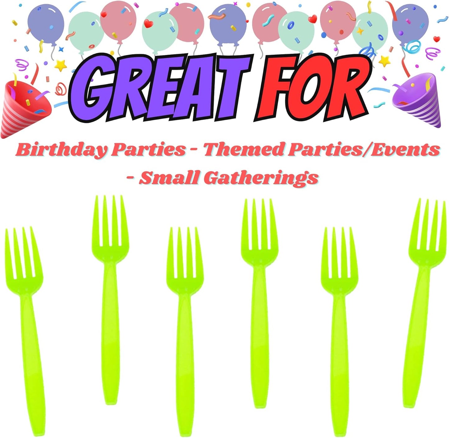 Lime Plastic Forks (24 Pack)