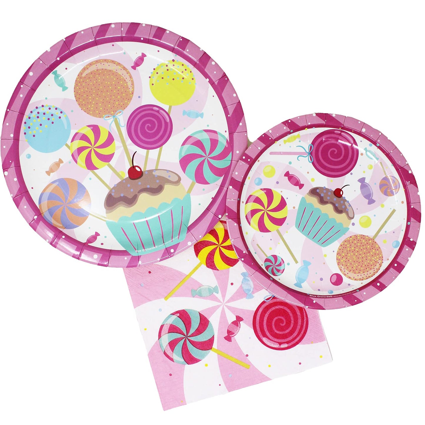Candy Party Plates and Napkins (52 Pieces for 16 Guests)