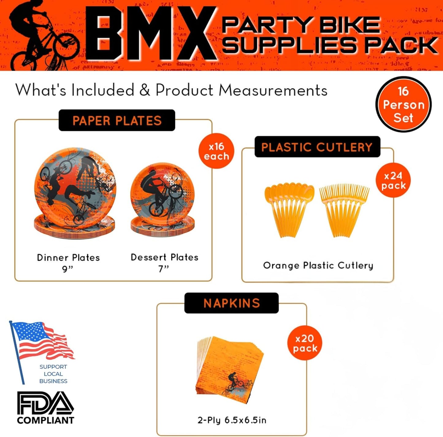 Extreme Party Supplies Pack (100 Pieces for 16 Guests)
