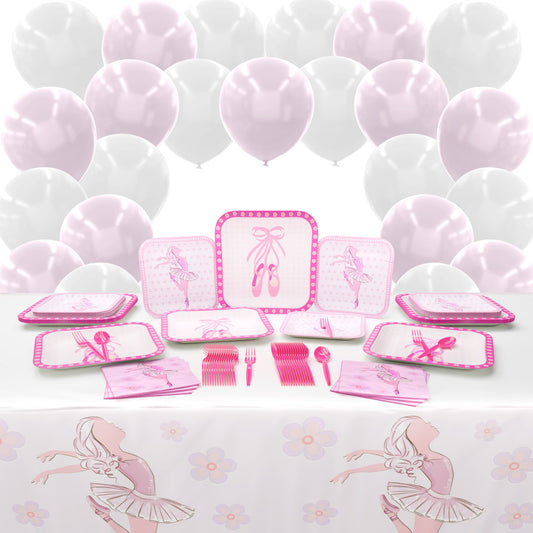 Ballet Deluxe Party Supplies Pack (122 Pieces for 16 Guests)