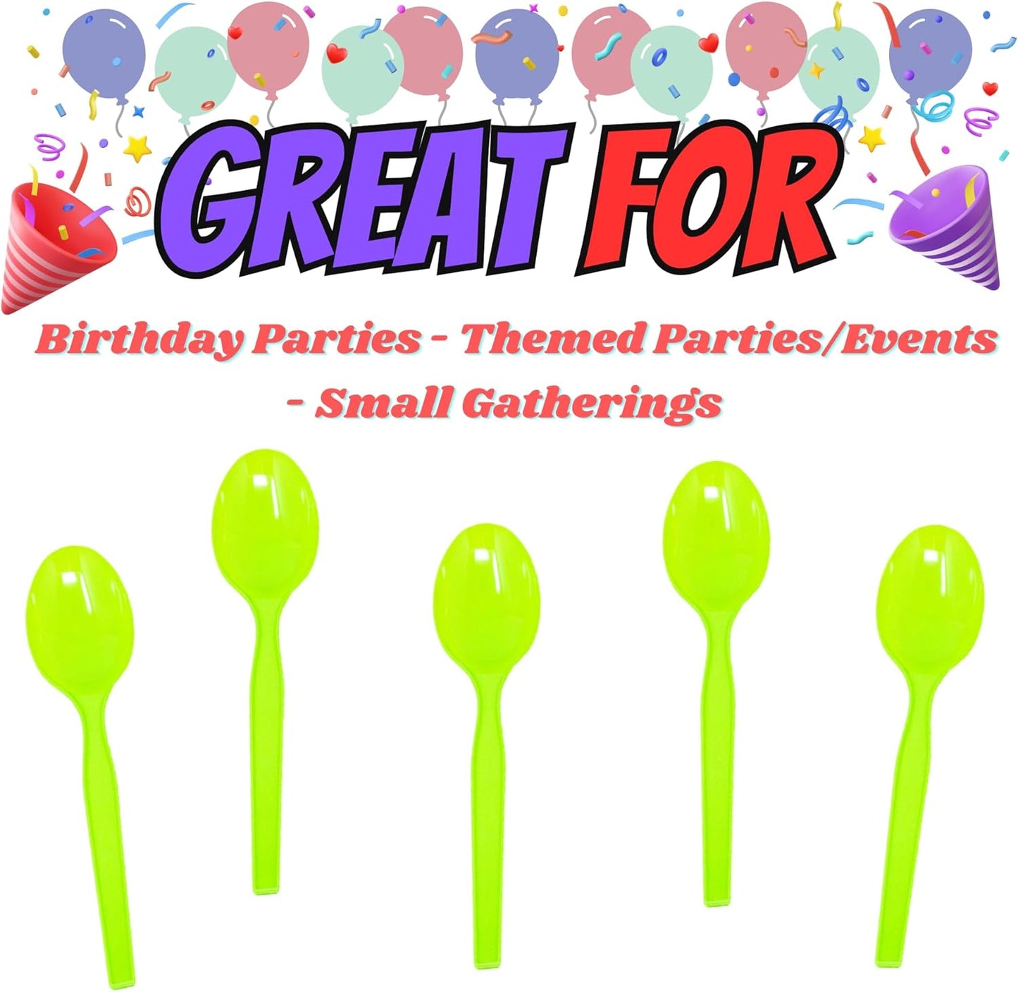 Lime Plastic Spoons (48 Pack)