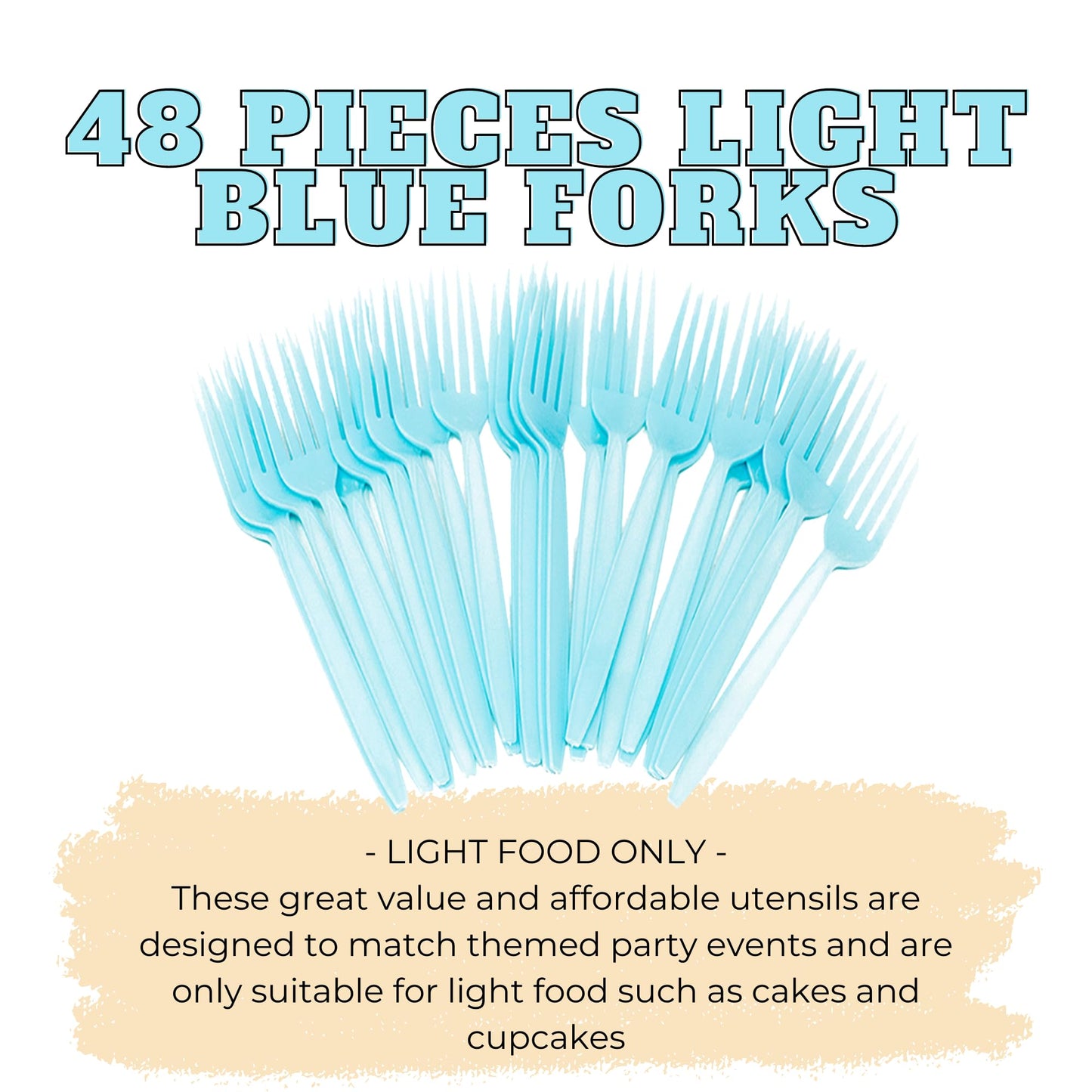 Light Blue Plastic forks (48 Pack)
