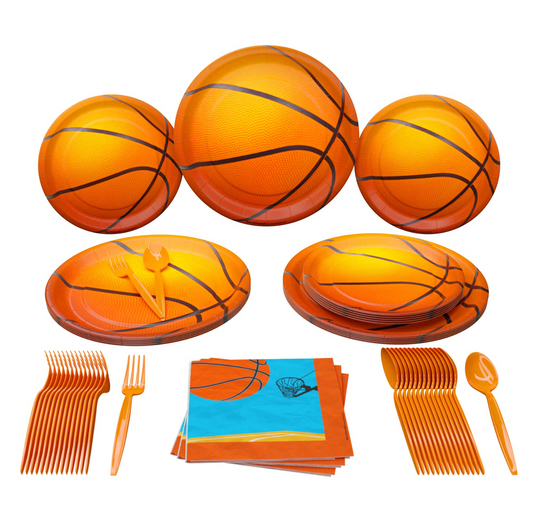 Basketball Party Supplies Packs (100 Pieces for 16 Guests)