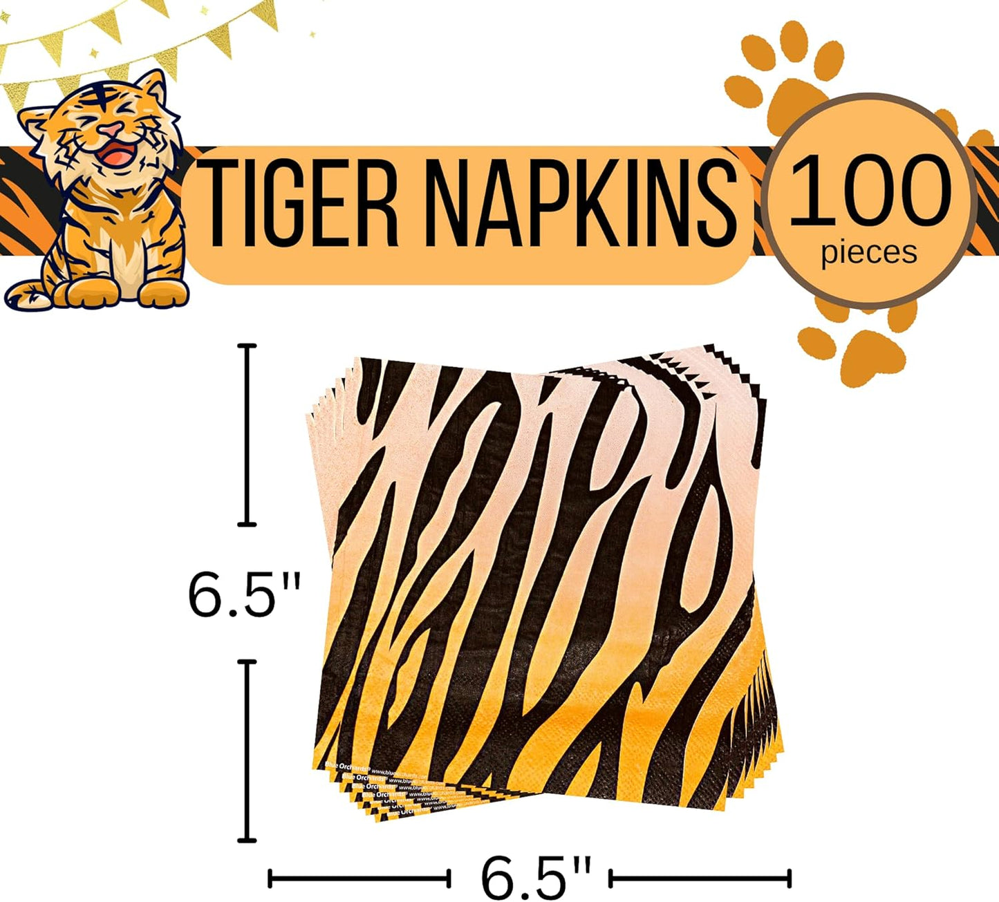 Tiger Stripe Lunch Napkins (100 Pack)