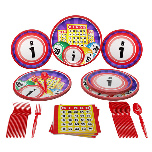 Bingo Party Supplies Packs (116 Pieces for 16 Guests)