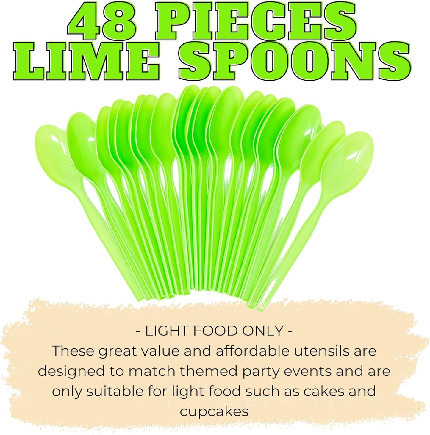 Lime Plastic Spoons (48 Pack)