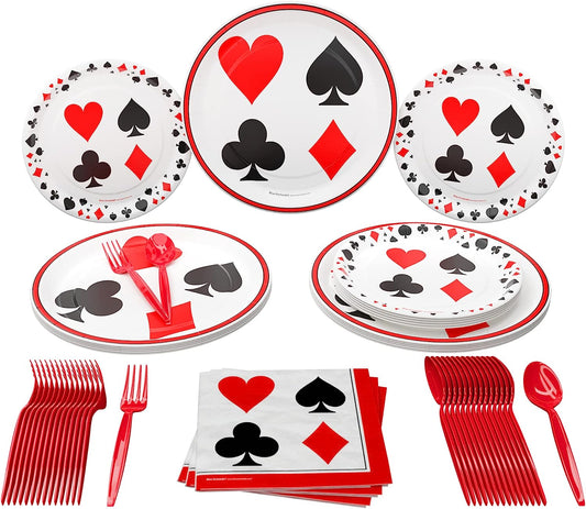 Casino Party Supplies Pack (100 Pieces for 16 Guests)