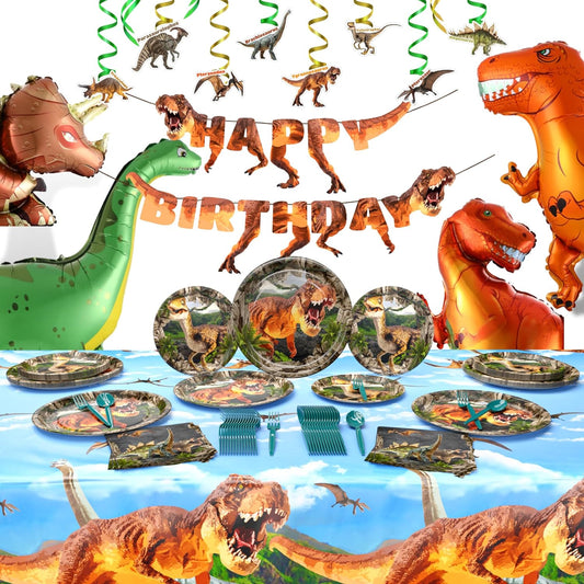 Dinosaur Deluxe Party Supplies Pack (131 Pieces)