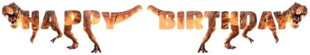 Dinosaur Happy Birthday Banner (Brown)