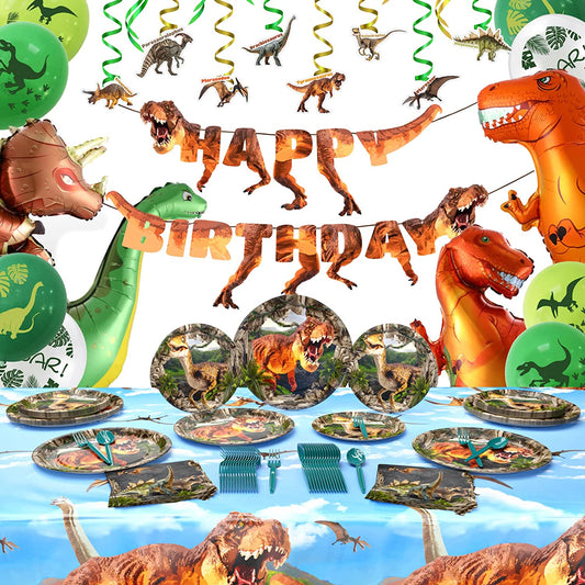 Dinosaur Deluxe Party Supplies Pack (131 Pieces)