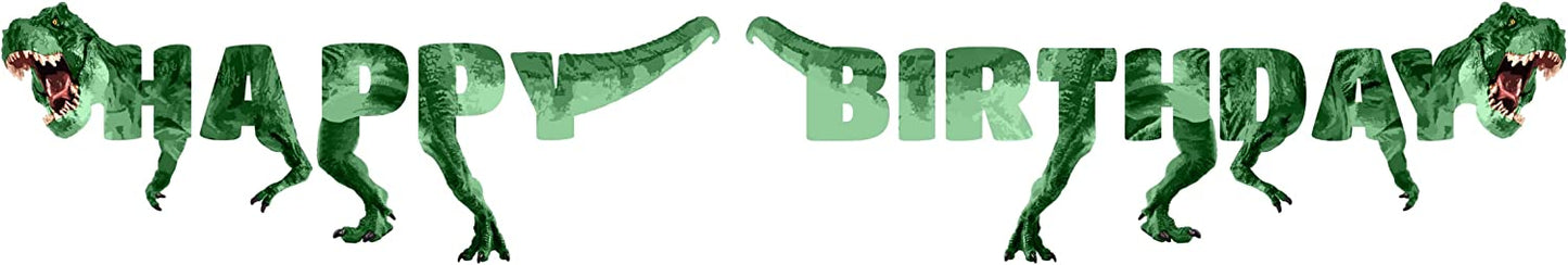 Dinosaur Happy Birthday Banner (Green)