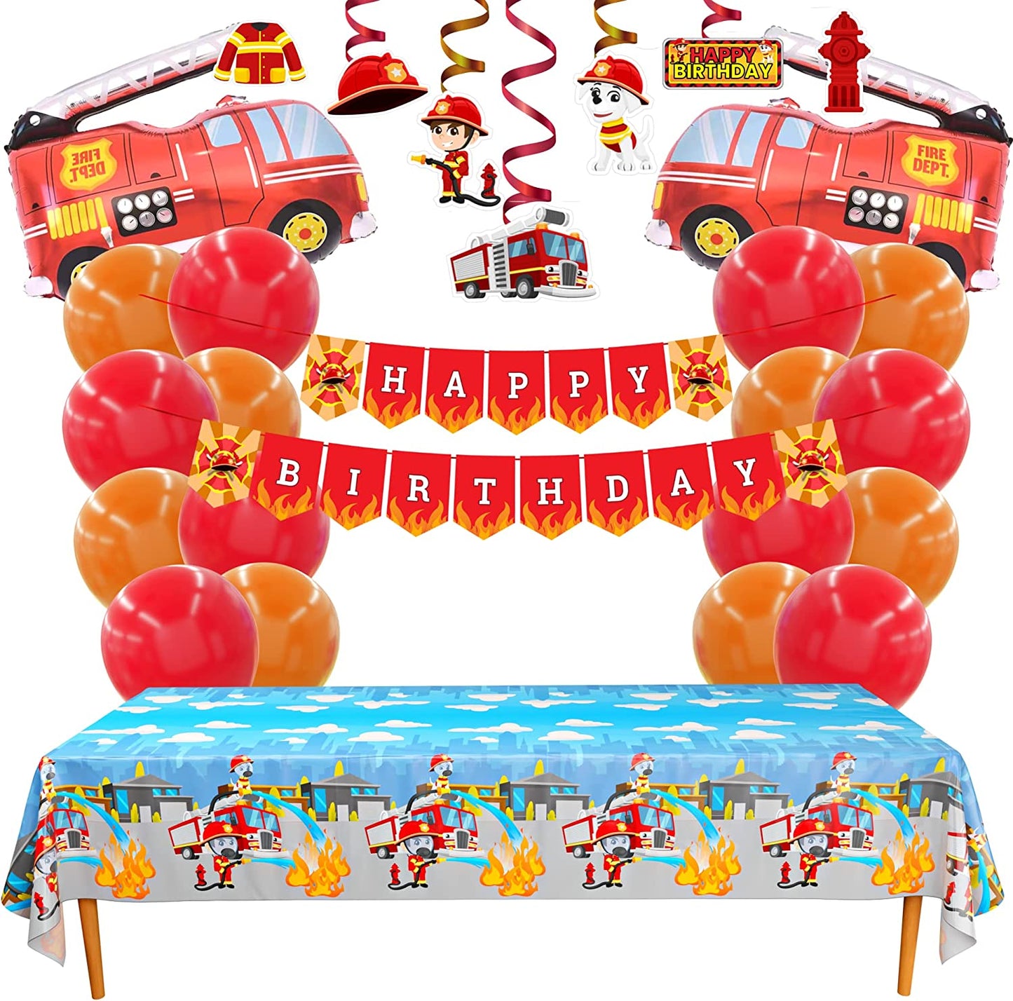 Firefighter Party Decorations Pack (47 Pieces)