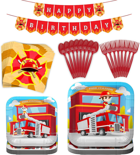 Firefighter Standard Party Supplies Pack (109 Pieces for 20 Guests)