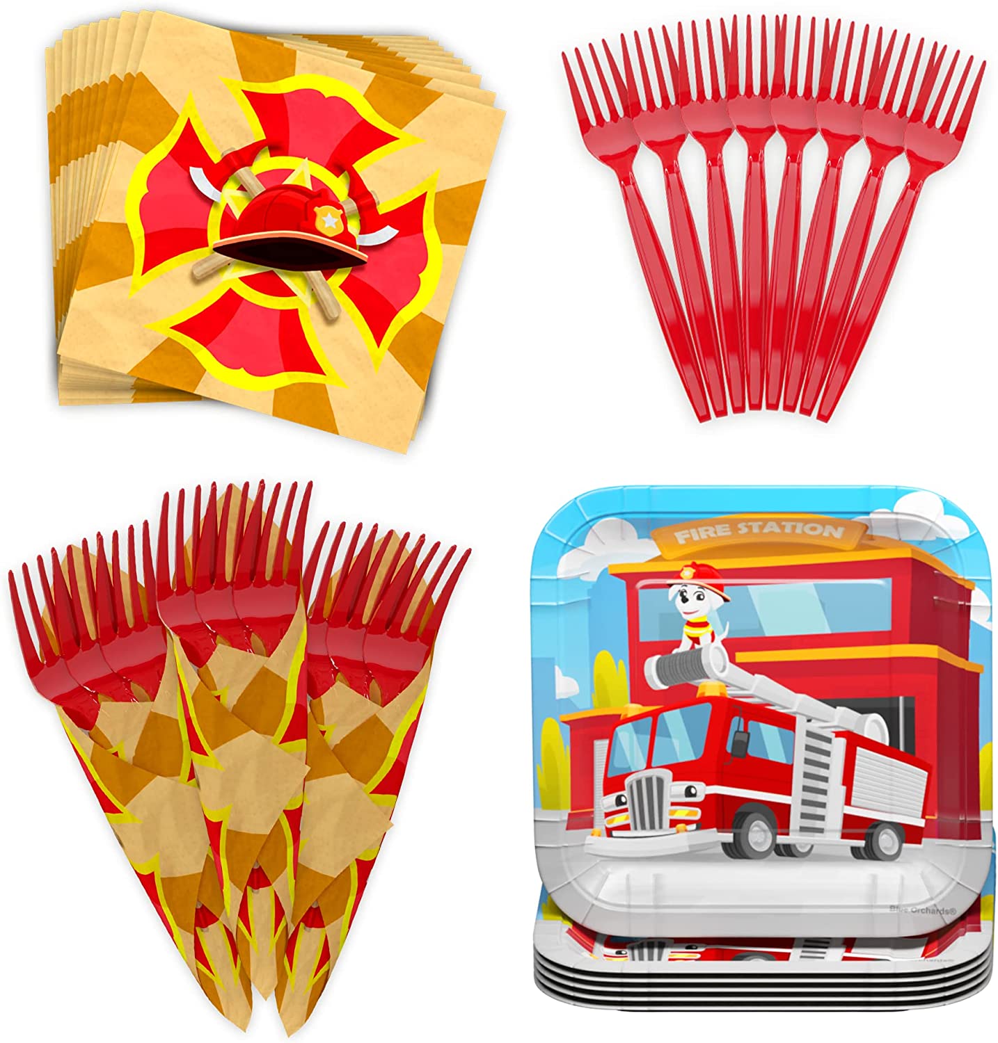 Firefighter Value Party Supplies (64 Pieces for 20 Guests)