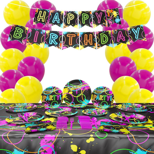 Glow Deluxe Party Supplies Packs (For 16 Guests)