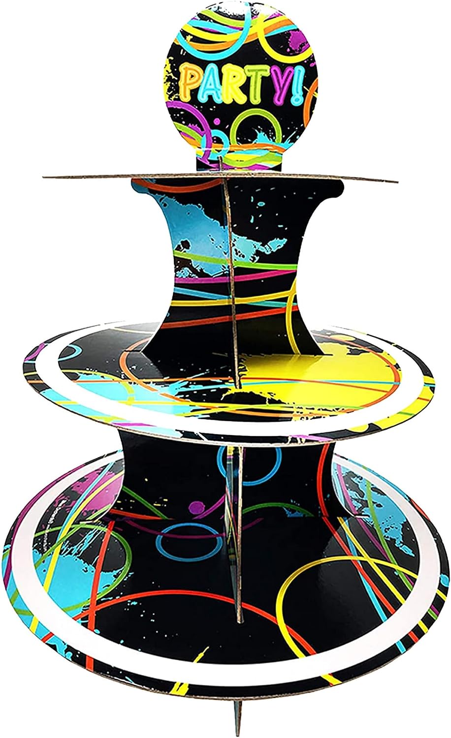 Glow Party 3 Tier Cupcake Stand