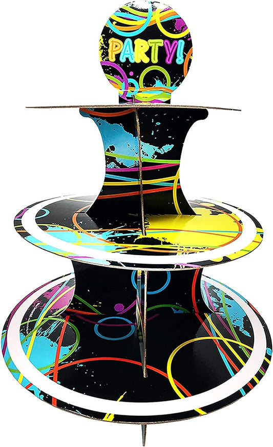 Glow Party 3 Tier Cupcake Stand