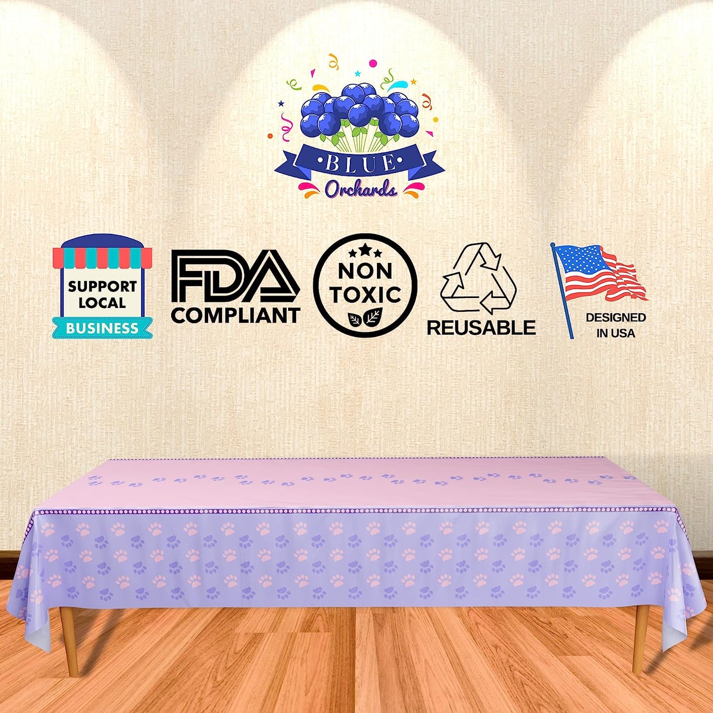 Kitten Party Table Covers (Pack of 2) - 54"x108" XL