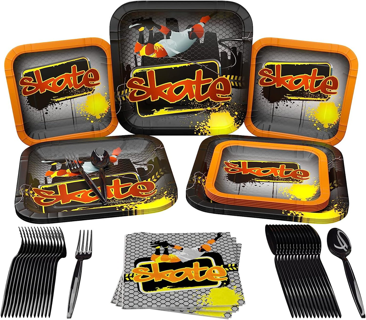 Skate Party Supplies Packs (100 Pieces for 16 Guests)