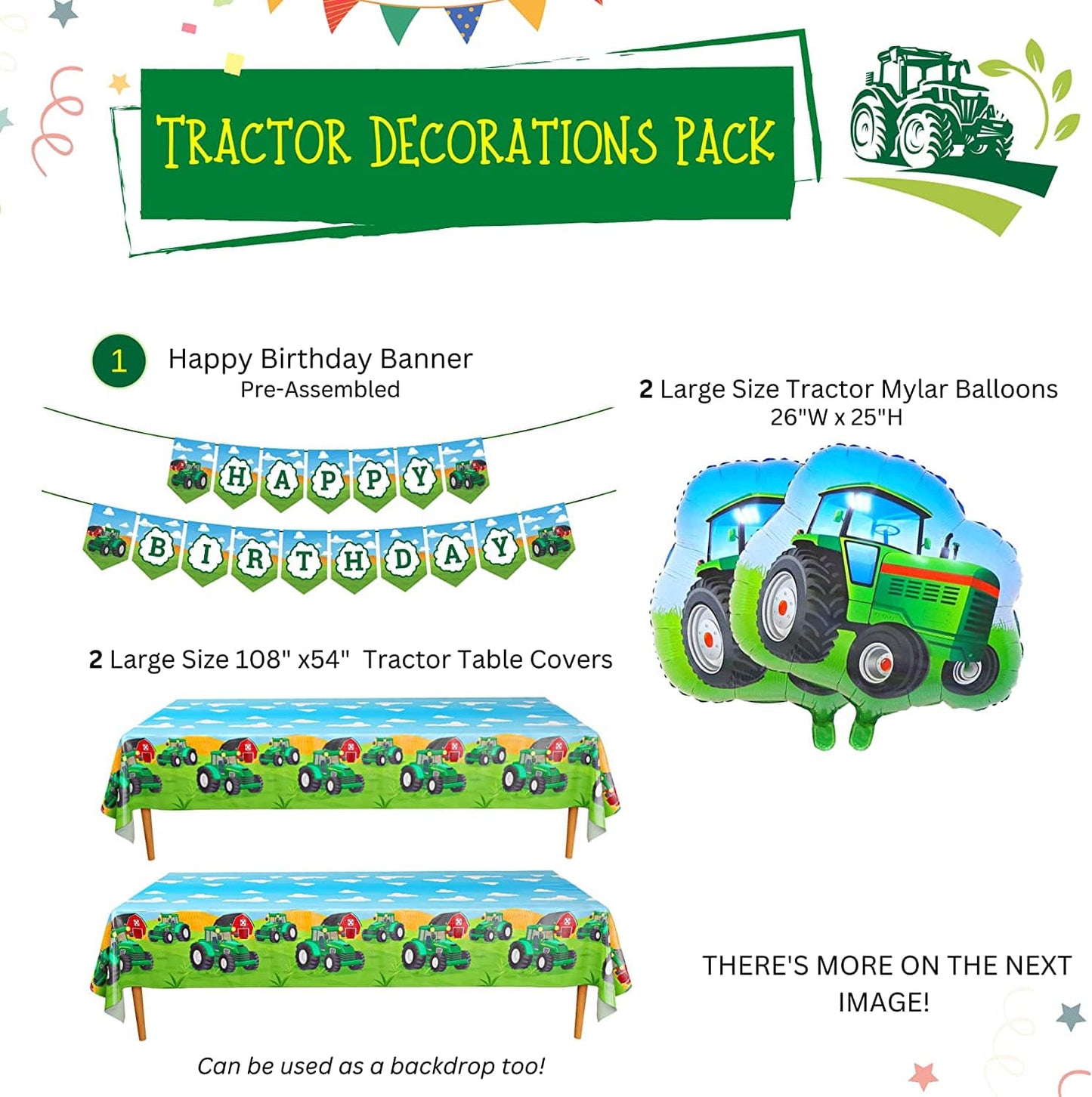 Tractor Party Decorations Pack (47 Pieces)