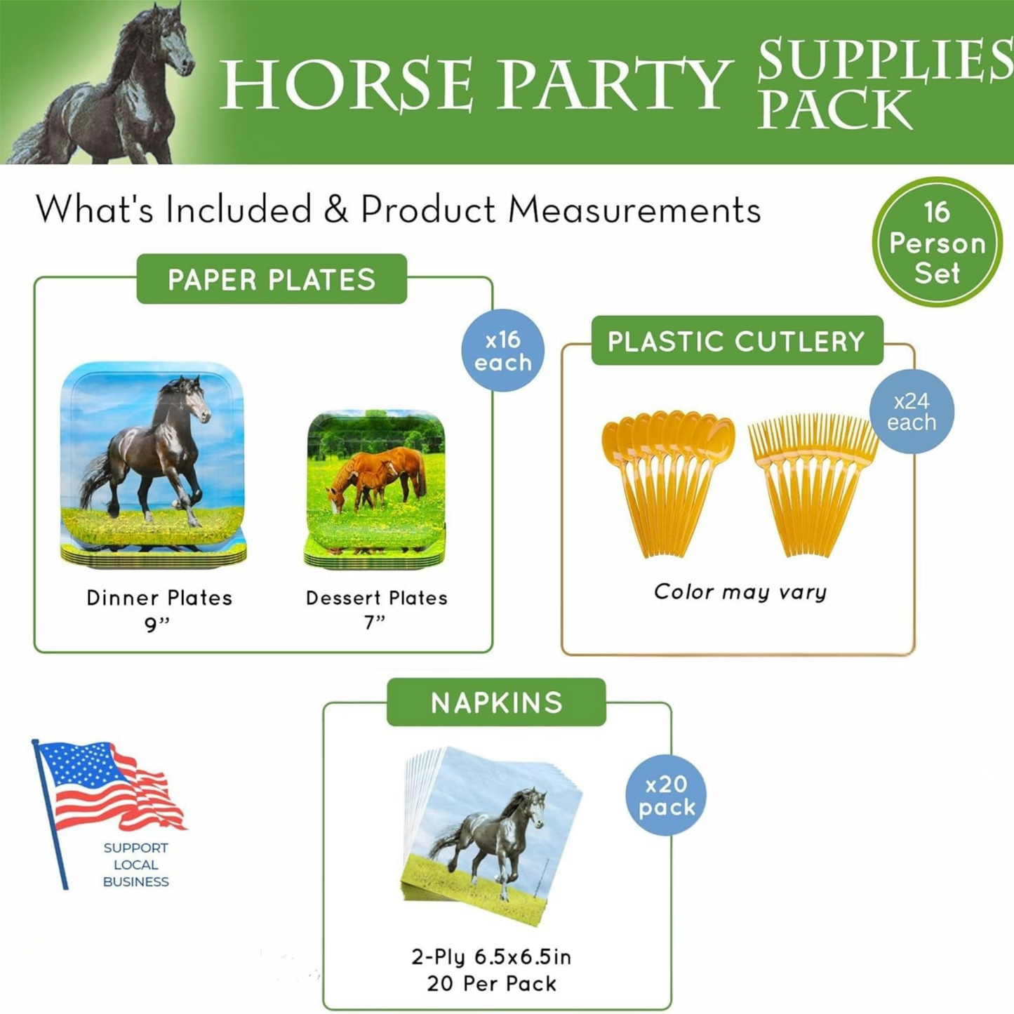 Horse Party Supplies Packs (For 16 Guests)