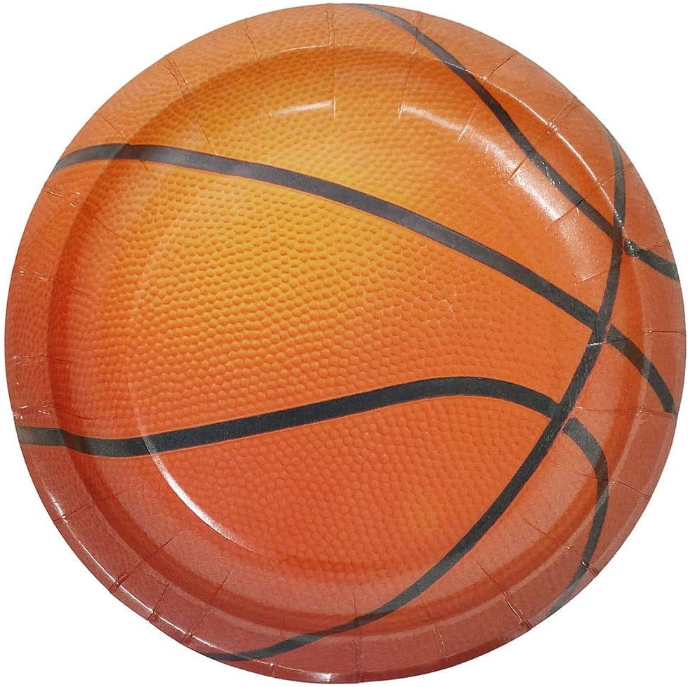 basketball hardwood style dessert plates