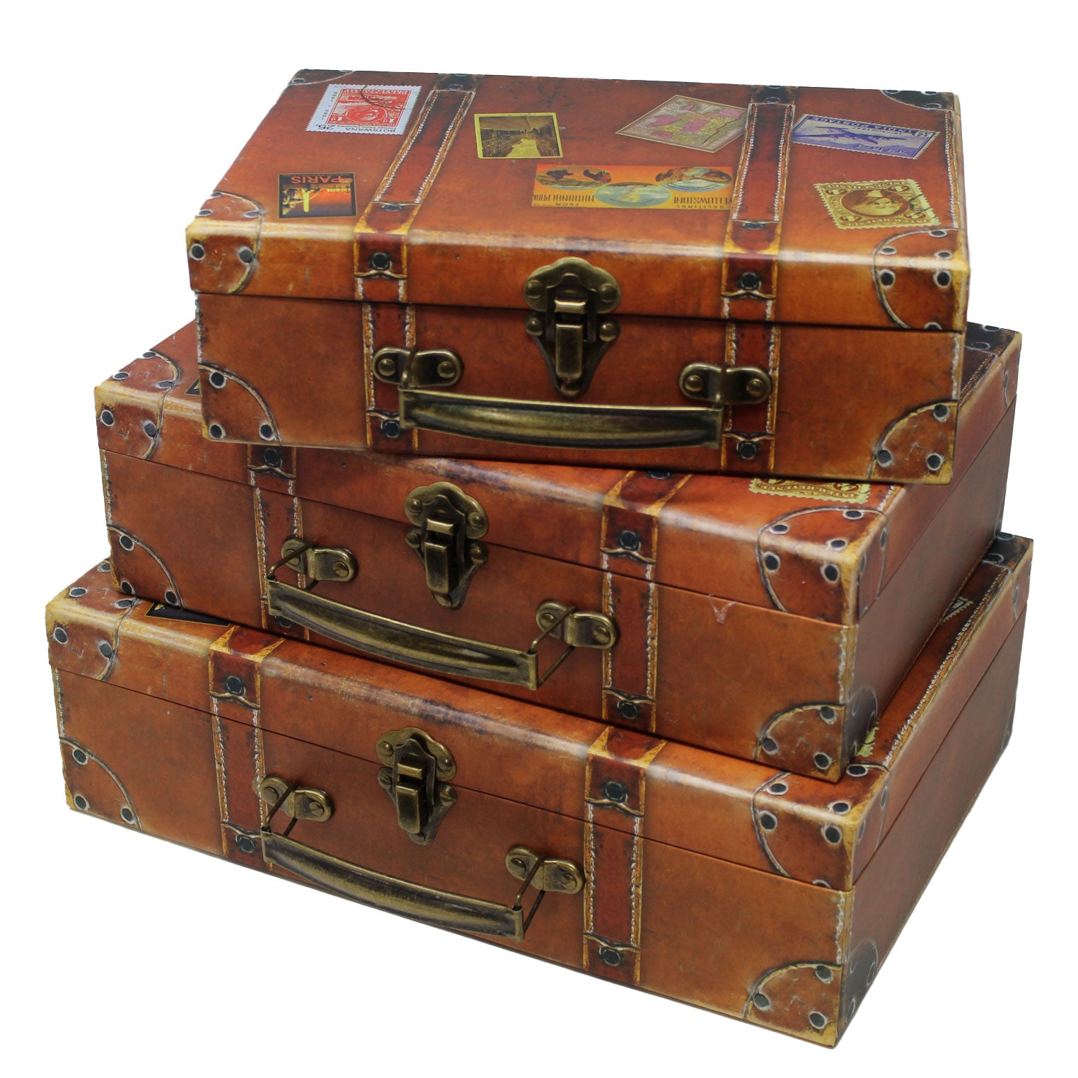 Retro Suitcase Travel Leather Luggage Storage Box Photography Wooden Box  Decoration Display Props Suitcases Ornaments