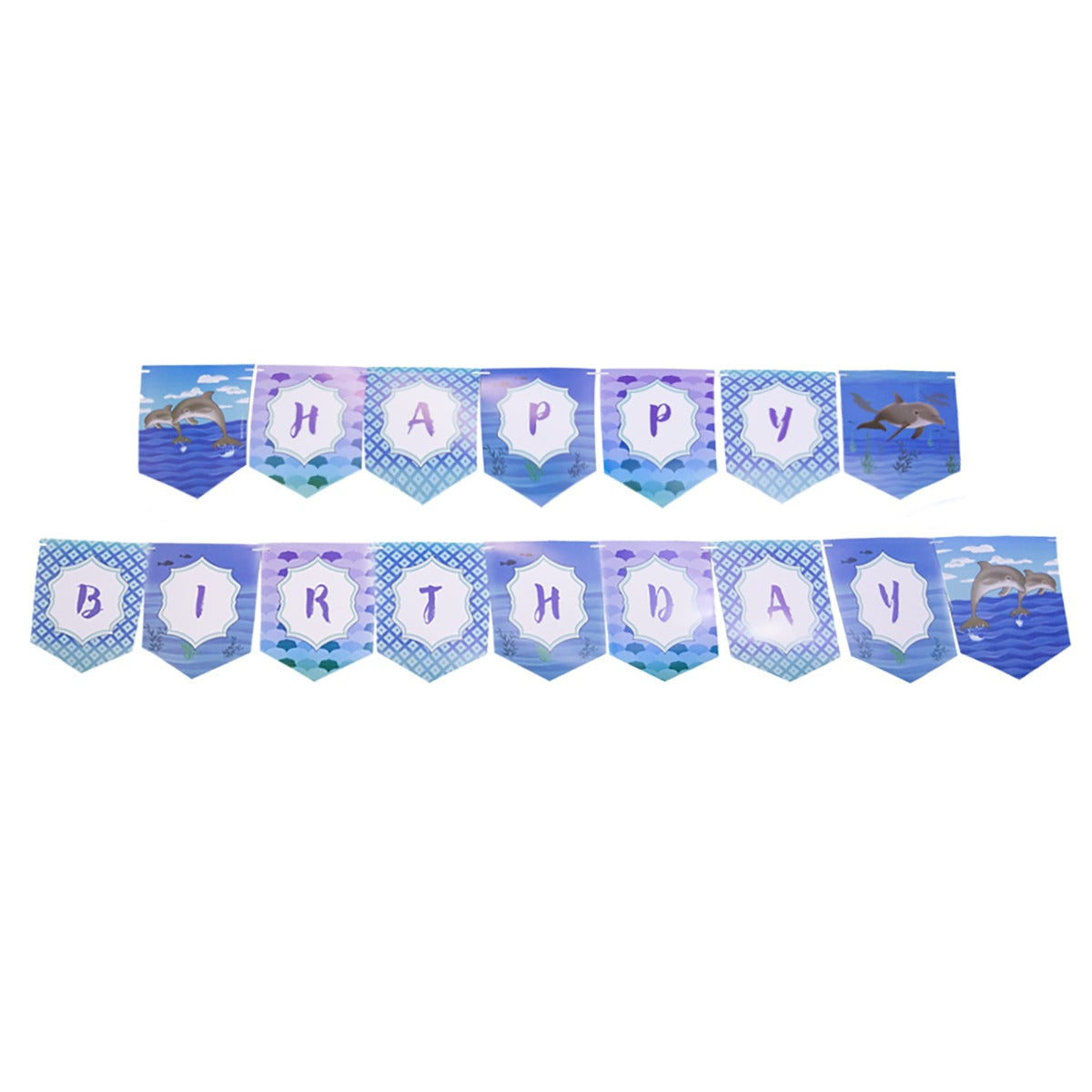 dolphin theme happy birthday banner