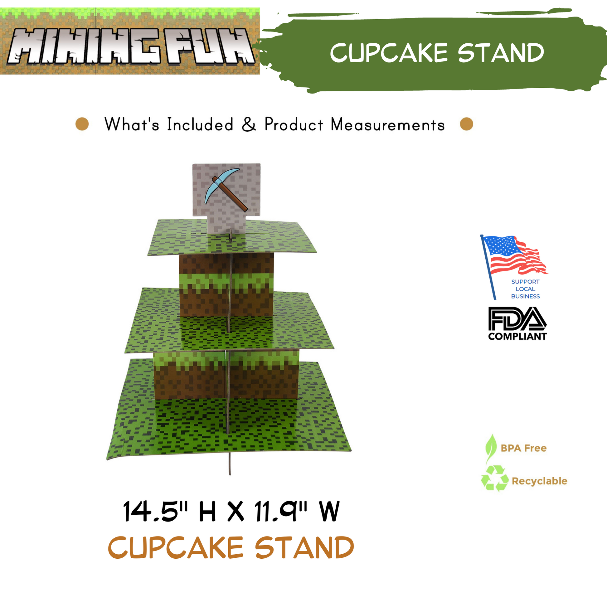 Cupcake stand for mining theme parties