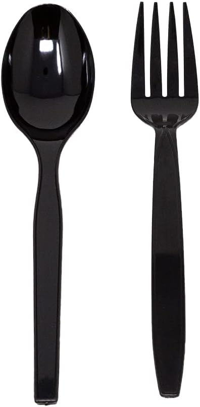 Black Plastic Spoons and Forks