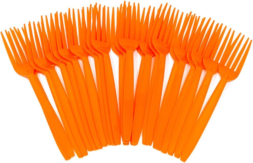 Orange Plastic Forks - 200 Packs (24 Each)