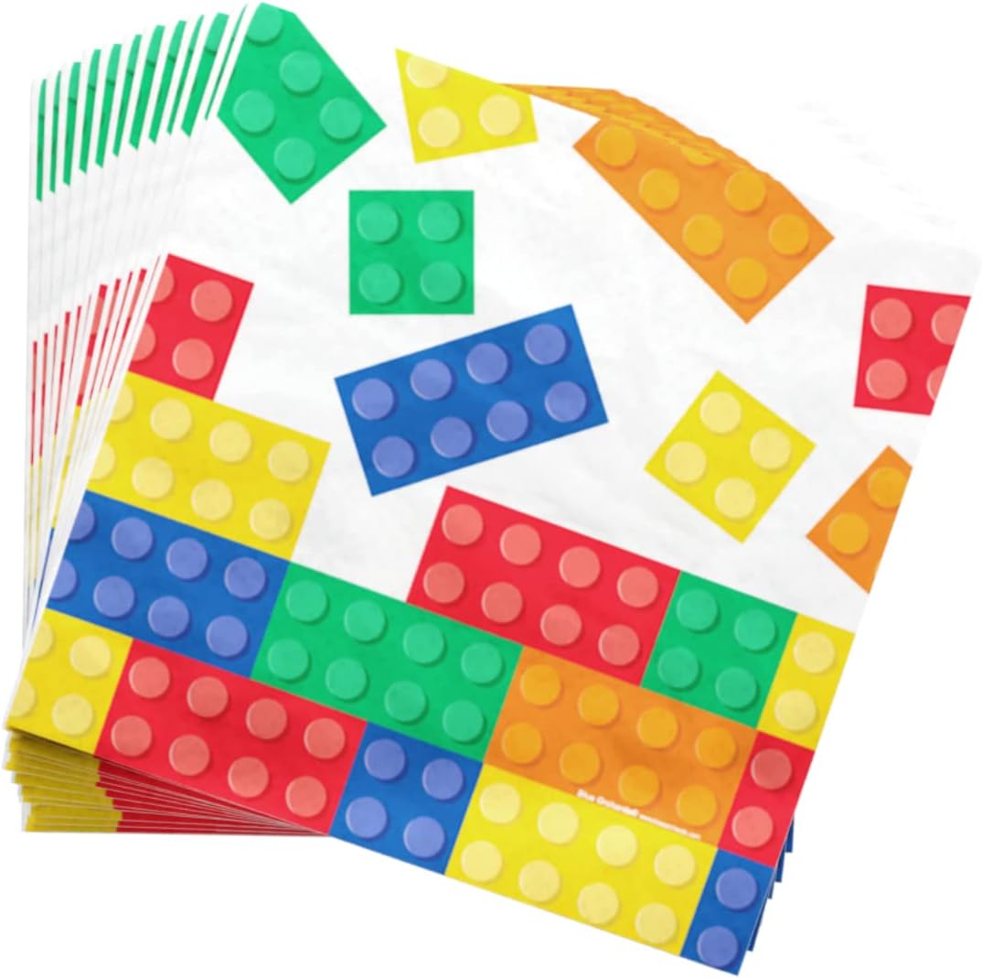 Brick Party Supplies Packs (108 Pieces for 20 Guests)