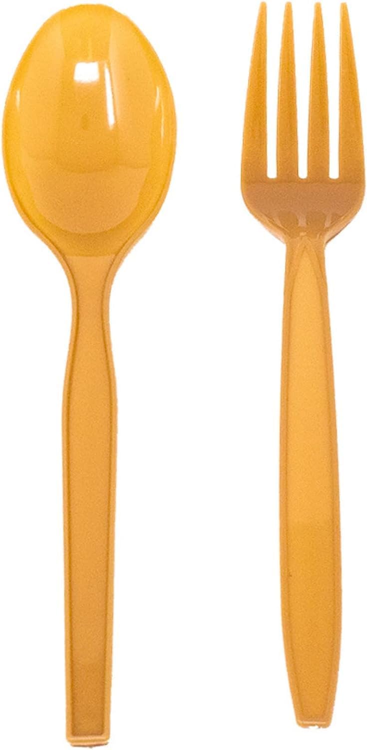 Brown Spoon and Fork Set - 100 Packs (48 each)