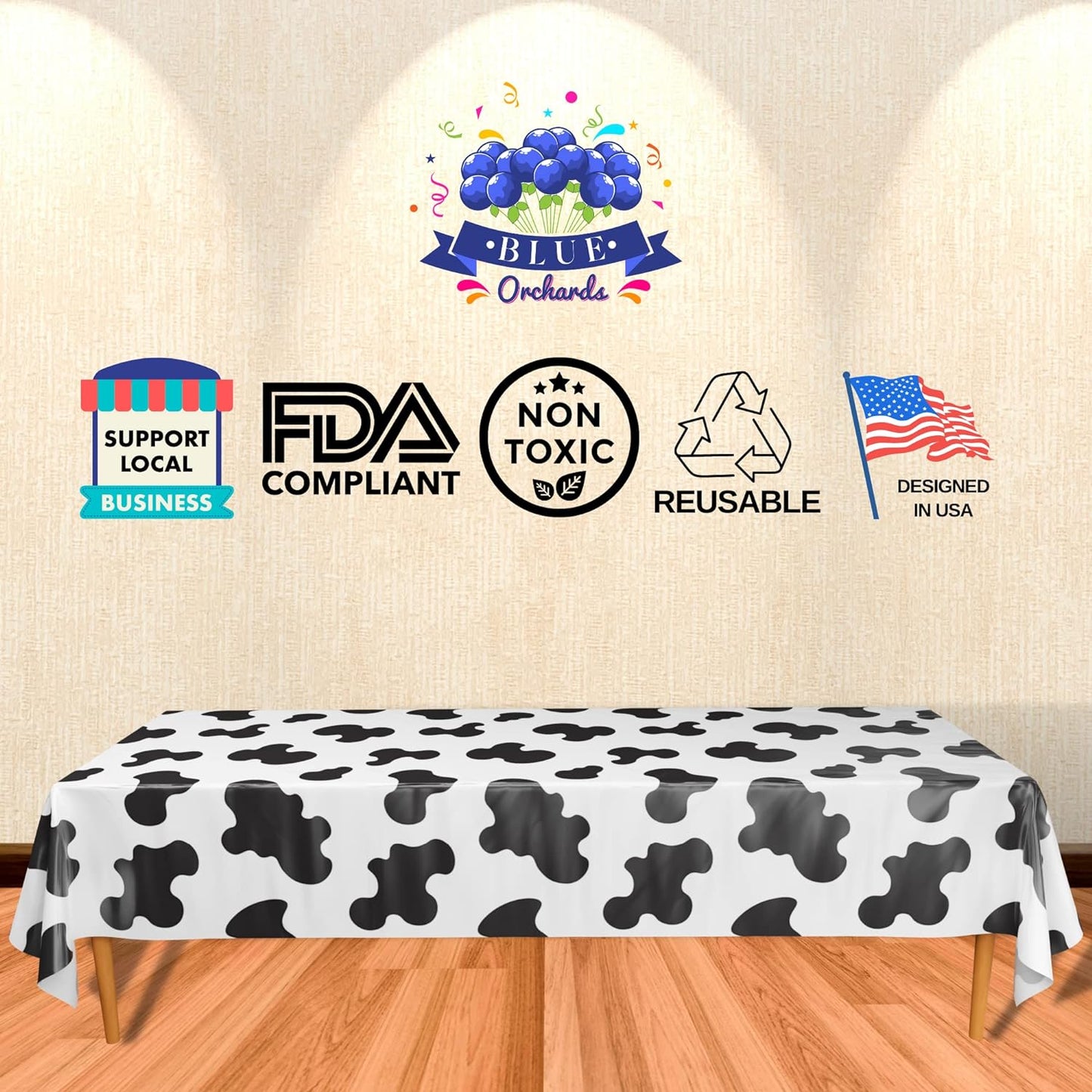 Cow Print Tablecovers - 54in x 108in (2 Pack)