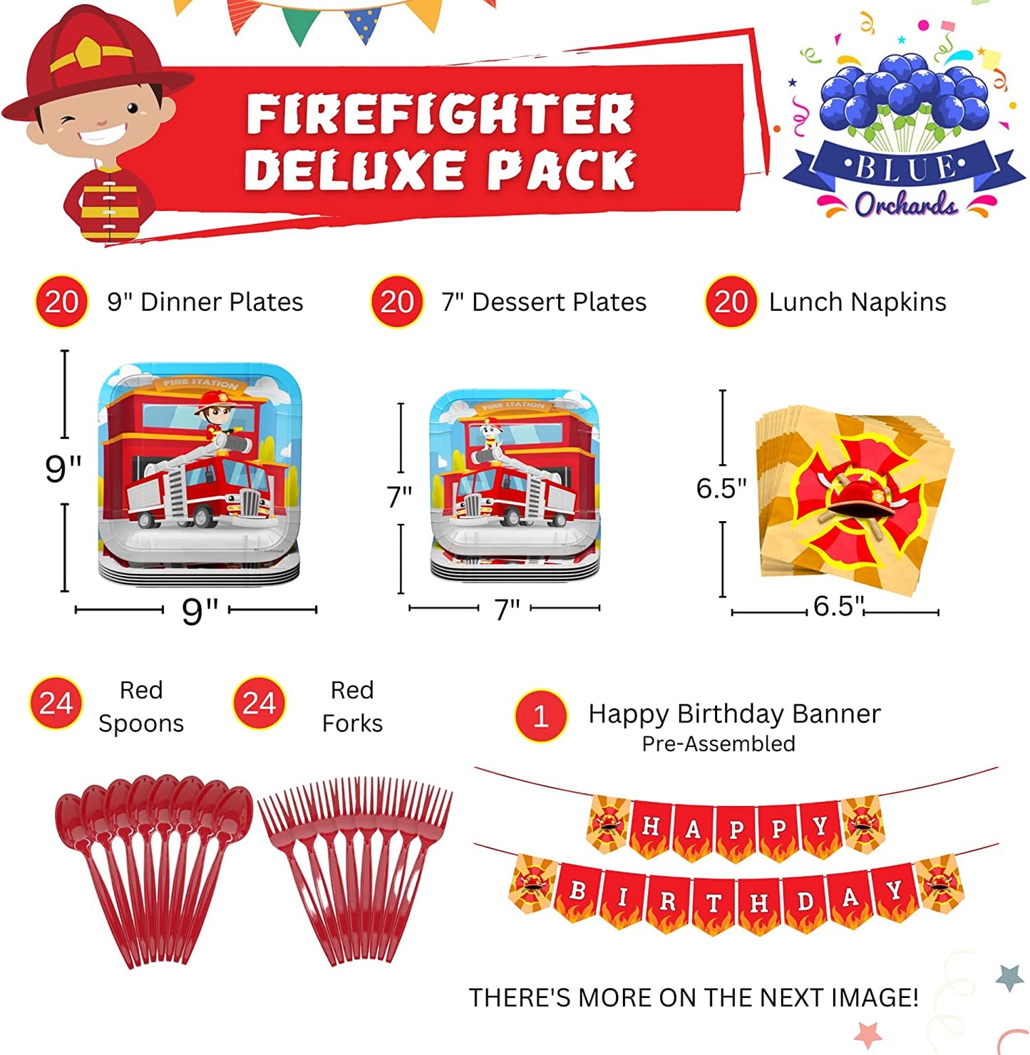 Firefighter Deluxe Party Supplies Pack (149 Pieces)