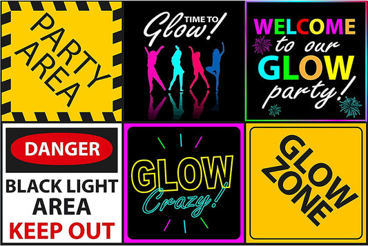 Glow Party Sign 6" Cutouts