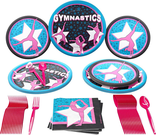 Gymnastics Party Supplies Packs (For 16 Guests)