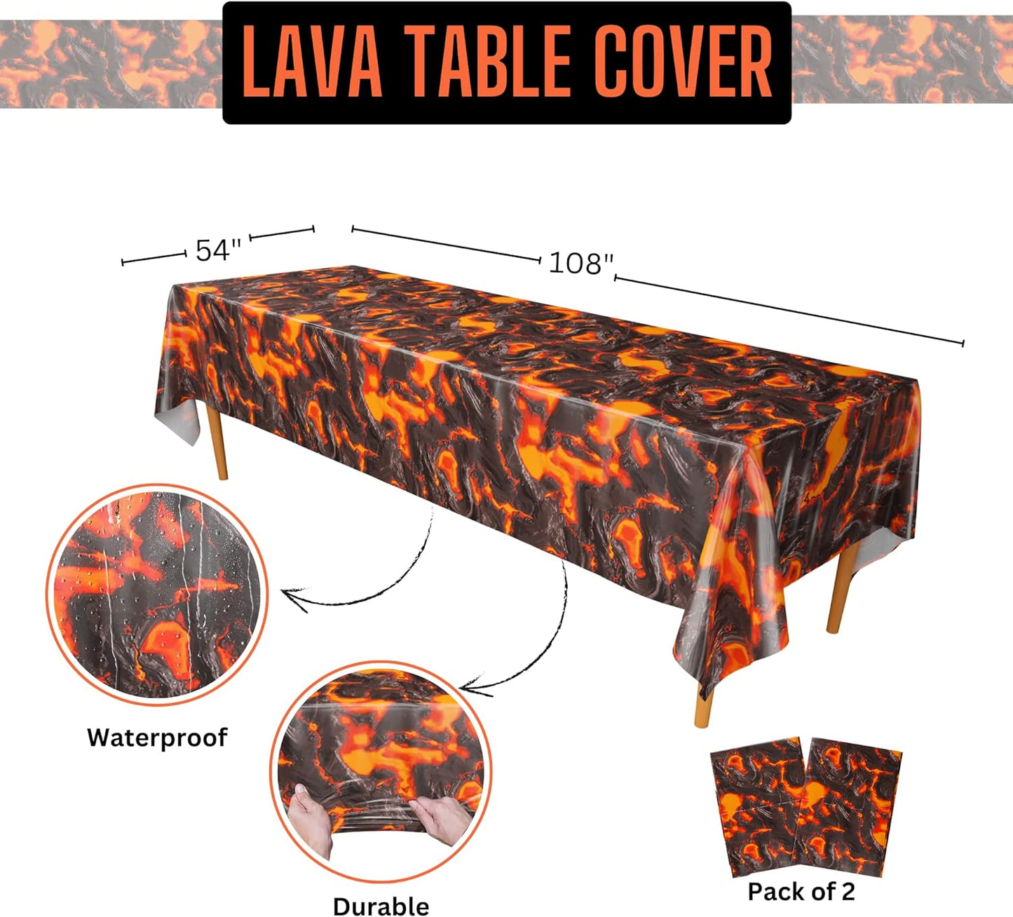 Lava Table Covers - 54in x 108in (2 Pack)