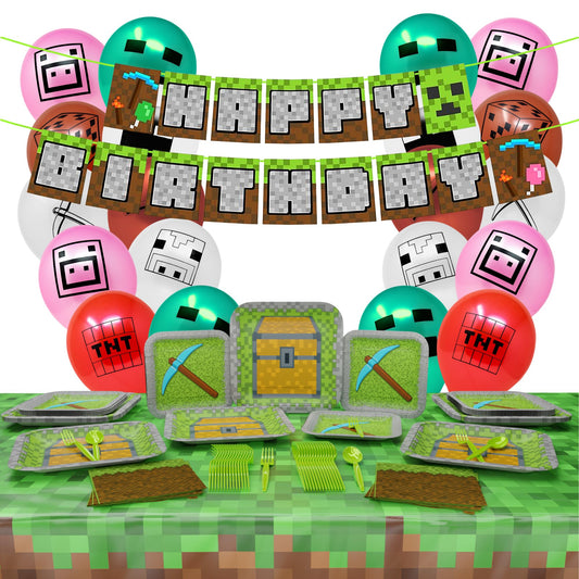 Mining Fun Deluxe Party Supplies Packs (For 16 Guests)