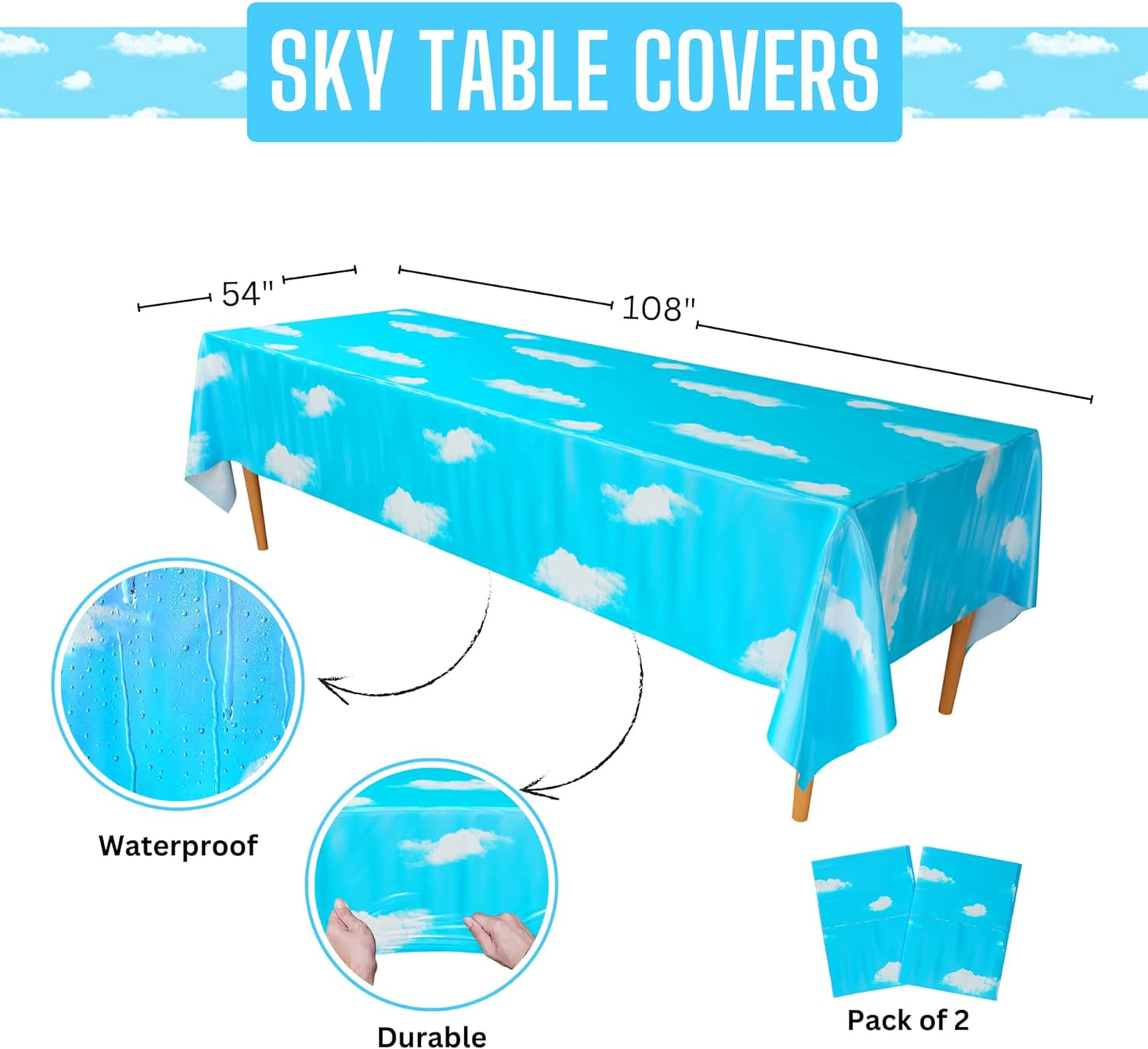Sky Tablecovers - 54in x 108in (2 Pack)