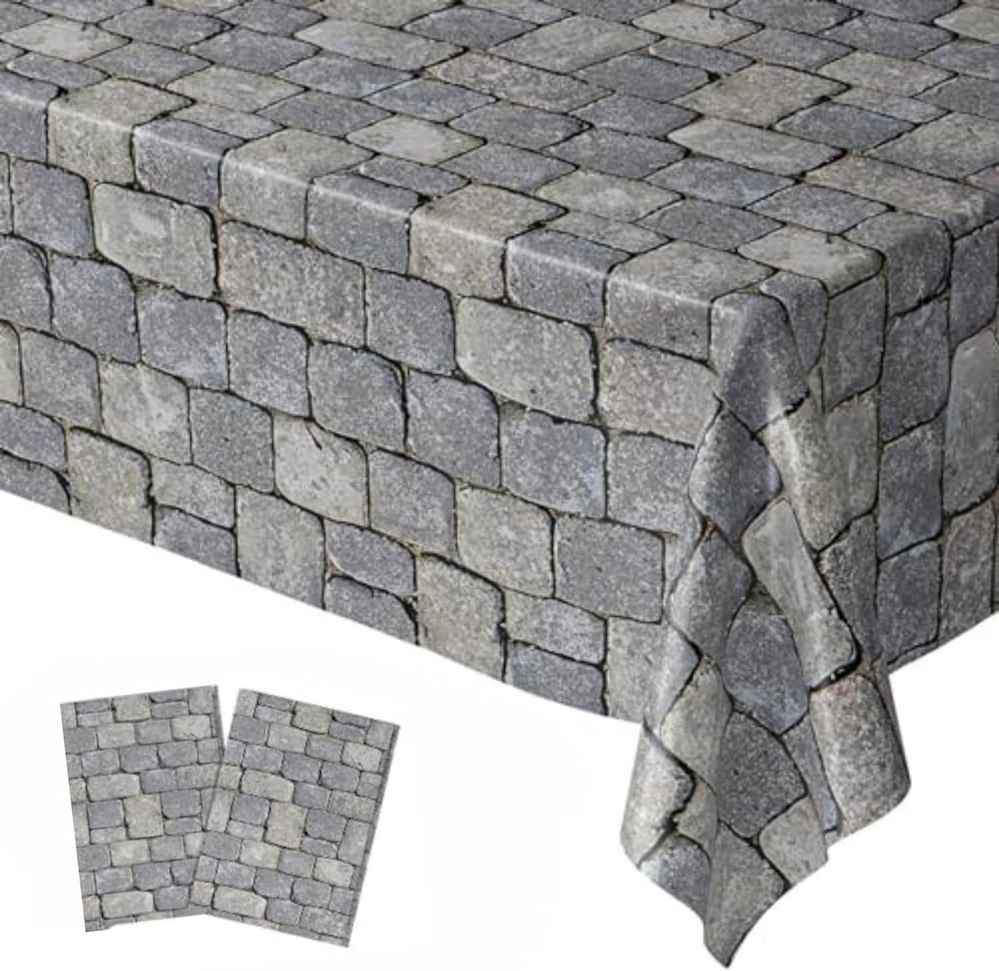 Stone Wall Table Covers - 54in x 108in (2 Pack)