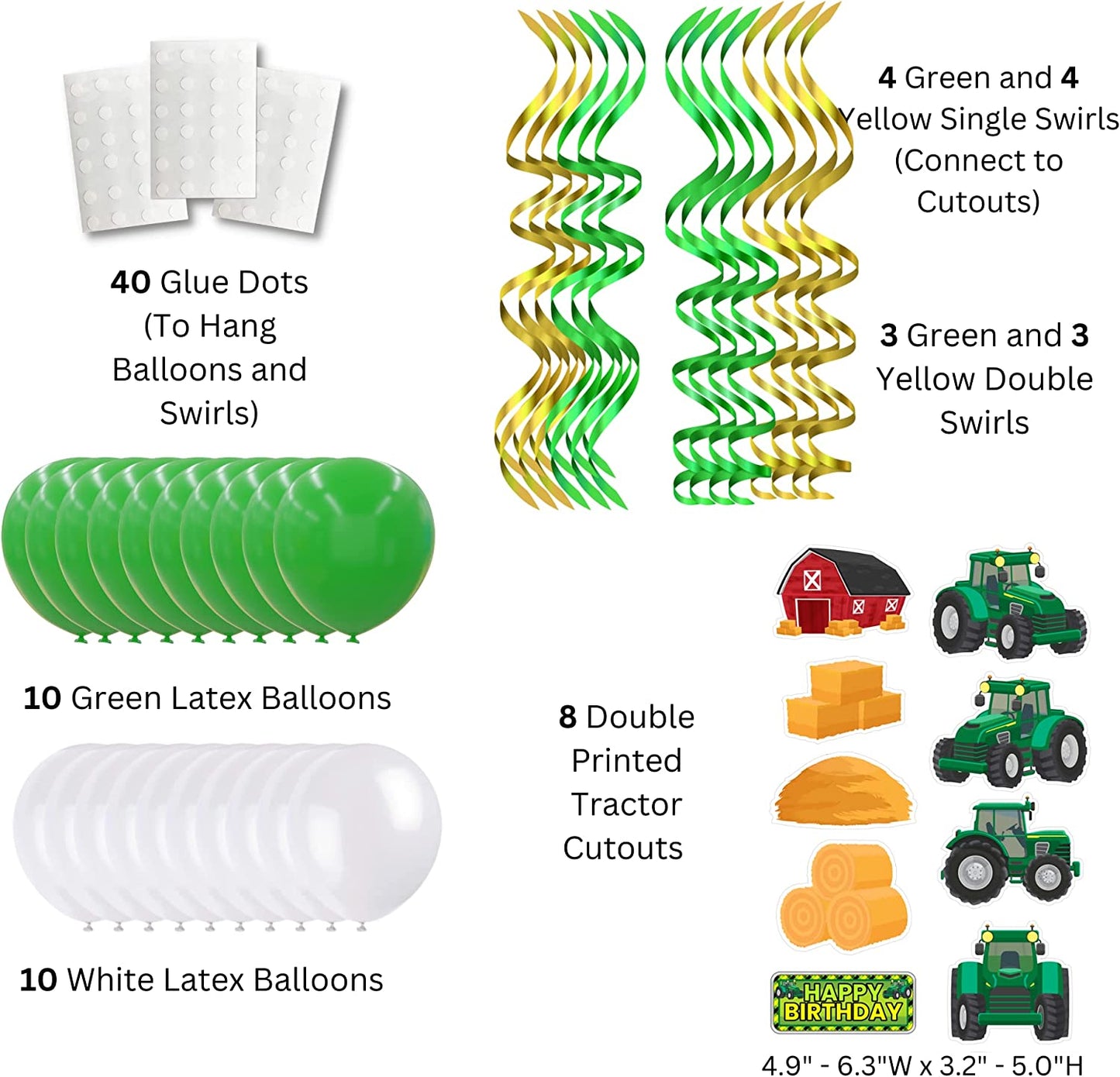 Tractor Party Decorations Pack (47 Pieces)